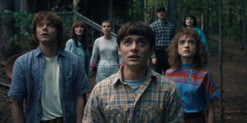 charlie heaton as jonathan byers, winona ryder as joyce byers, millie bobby brown as eleven, noah schnapp as will byers, david harbour as jim hopper, natalia dyer as nancy wheeler, and finn wolfhard as mike wheeler in stranger things