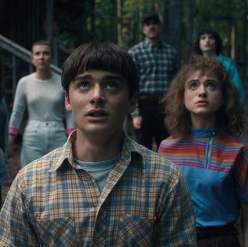 charlie heaton as jonathan byers, winona ryder as joyce byers, millie bobby brown as eleven, noah schnapp as will byers, david harbour as jim hopper, natalia dyer as nancy wheeler, and finn wolfhard as mike wheeler in stranger things