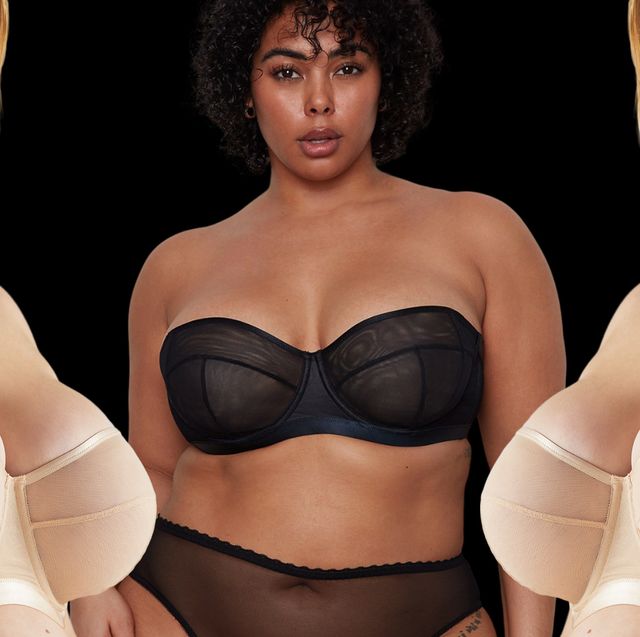 Feeling so good in this plus-size strapless bra