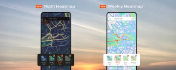 screens displaying two types of heatmaps for running routes in berlin