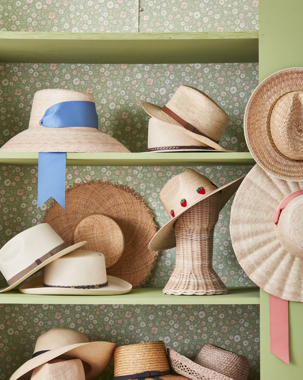 collection of straw hats
