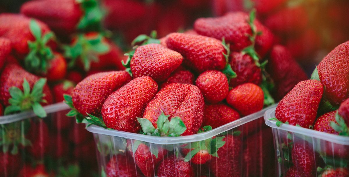 strawberries at farmers' market