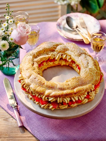strawberries and cream paris brest
