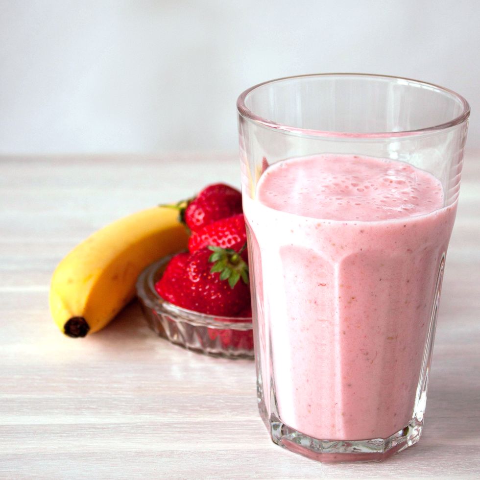 Boost Juice Fresh Fruit Juice Drink with Straw Stock Photo - Alamy