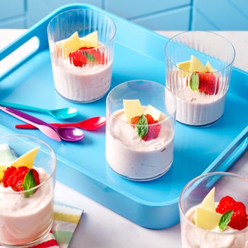 Strawberry, Basil and White Chocolate Mousses strawberry, basil and white chocolate mousses