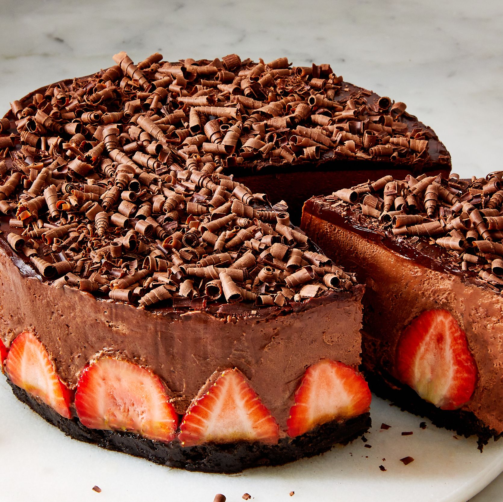 Can't Decide On One Dessert? Make Strawberry Chocolate Mousse Cake & Have It All