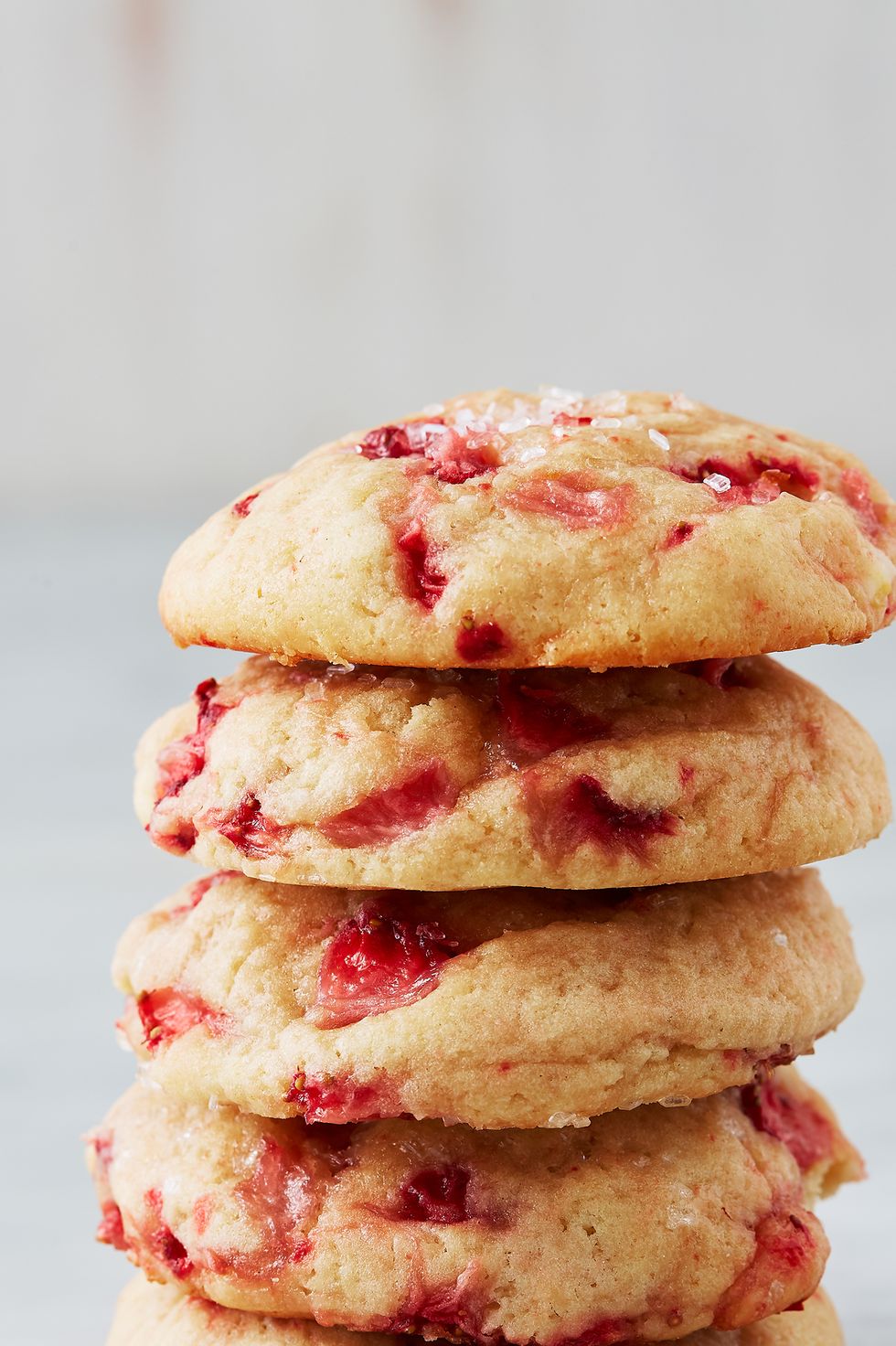 stack of strawberry cream cheese cookies