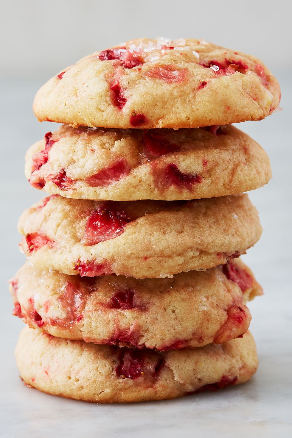 stack of strawberry cream cheese cookies