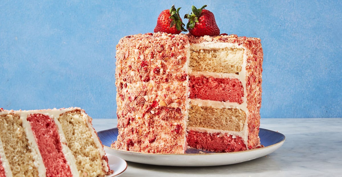 Video player poster image preview for The Inside Of This Strawberry Crunch Cake Will Make You Swoon