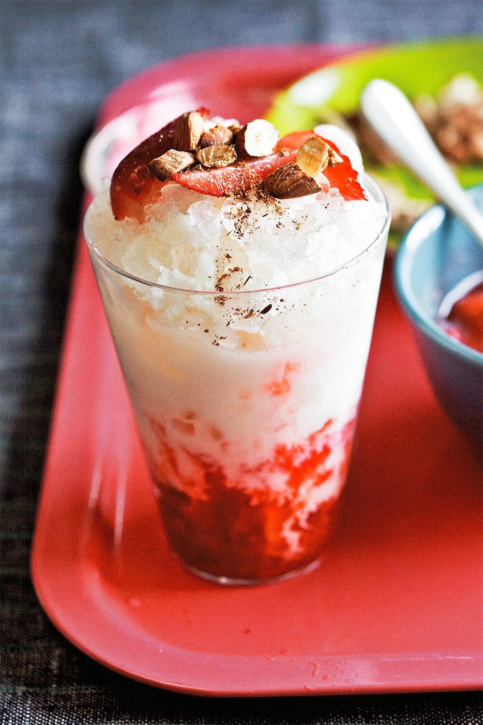 strawberry horchata shaved ice