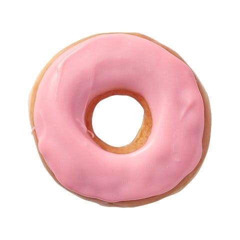 Doughnut, Pink, Ciambella, Glaze, Food, Pastry, Baked goods, Bagel, Dessert, Cuisine, 