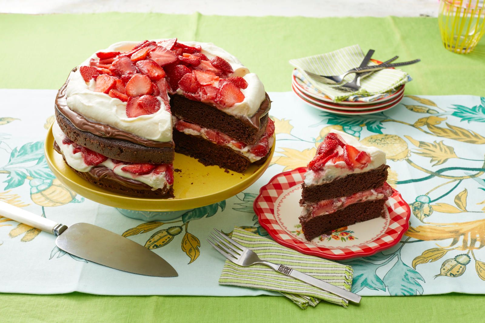 Chocolate Cake with Strawberry Filling - 2 Cookin Mamas