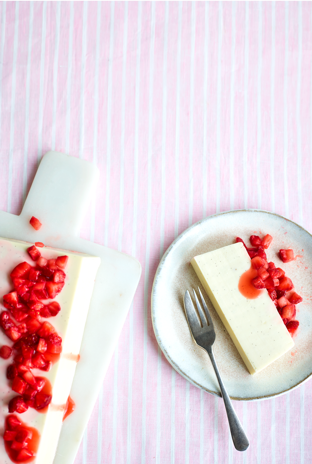 best vegan cake and dessert recipes strawberry topped coconut panna cotta