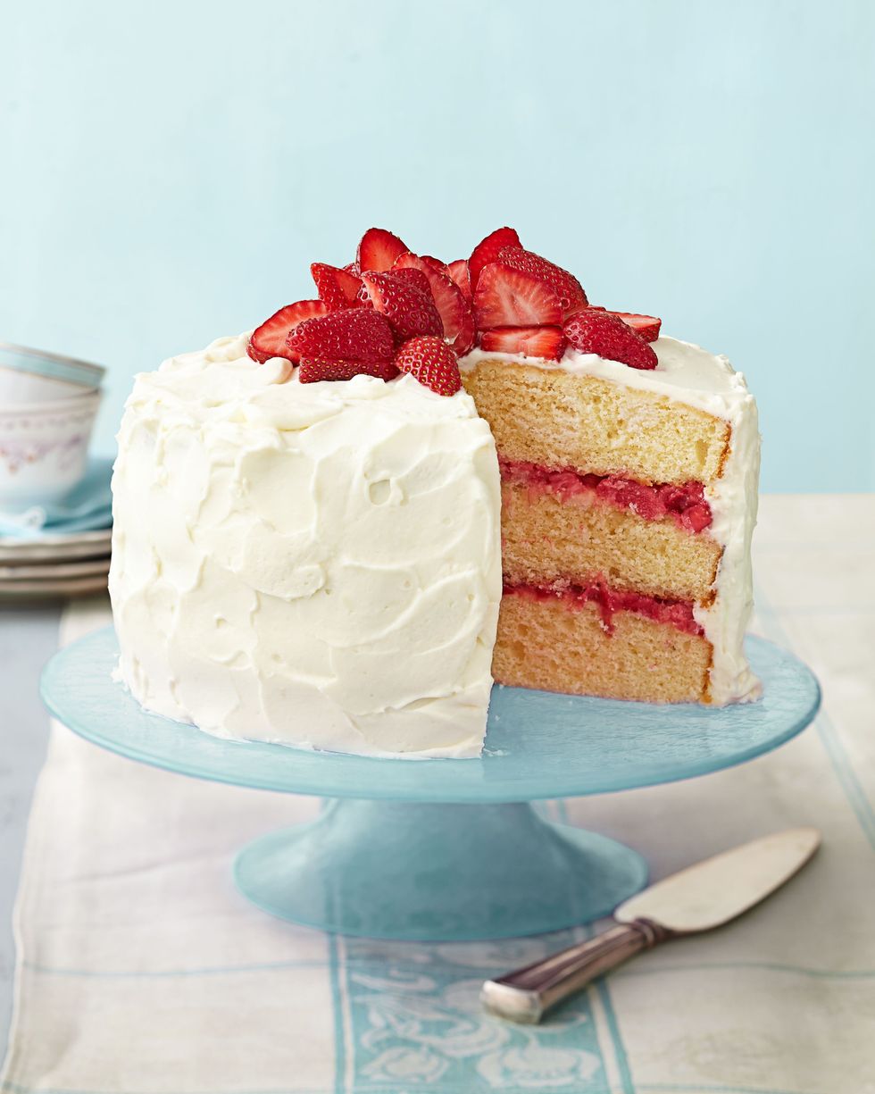 strawberry rhubarb layer cake