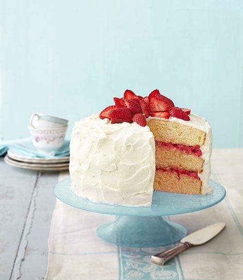 strawberry rhubarb layer cake