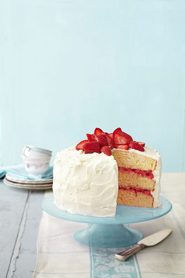 strawberry rhubarb layer cake