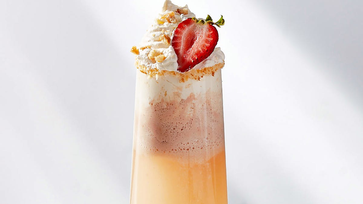 Video player poster image preview for Strawberry Shortcake Mimosas: Part Cocktail, Part Dessert