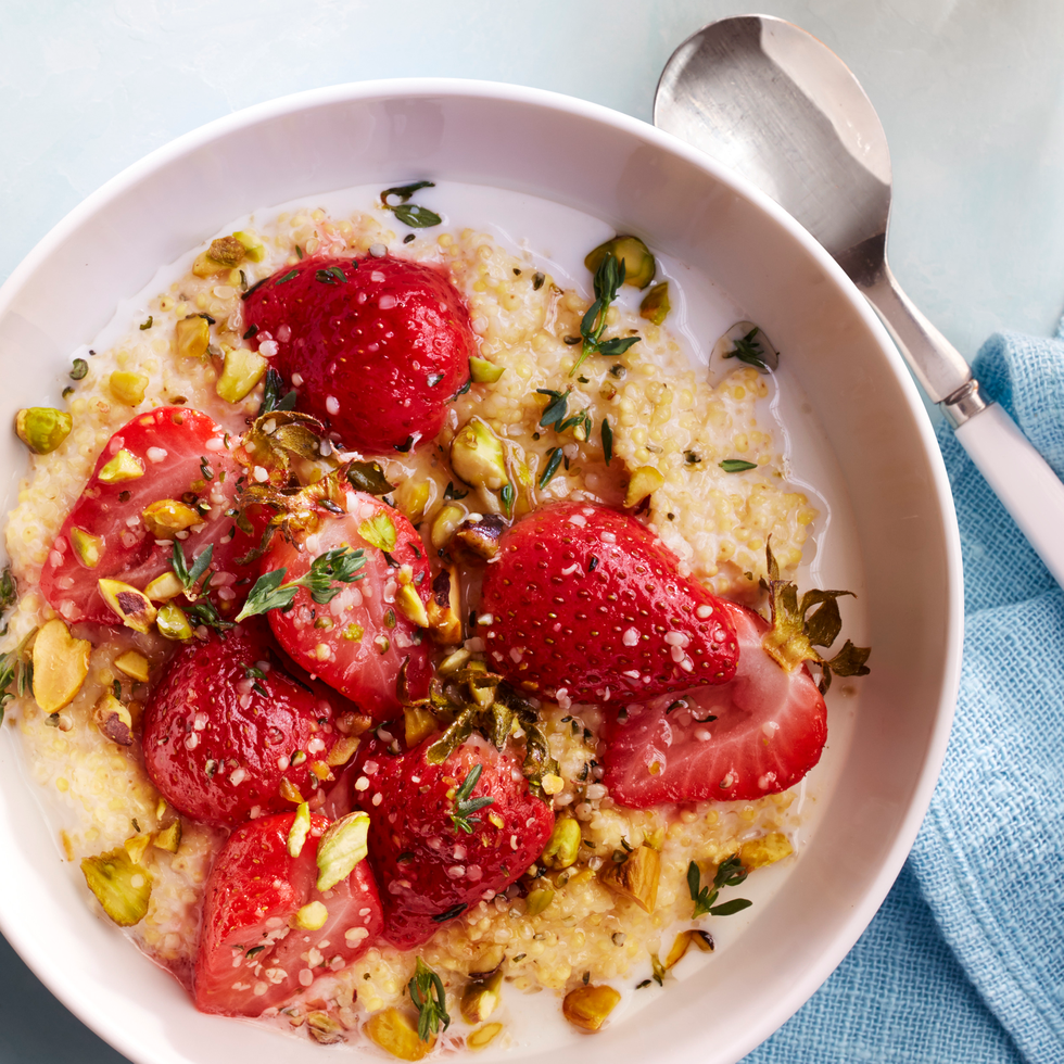 healthy breakfast recipes for weight loss strawberrythyme millet bowl