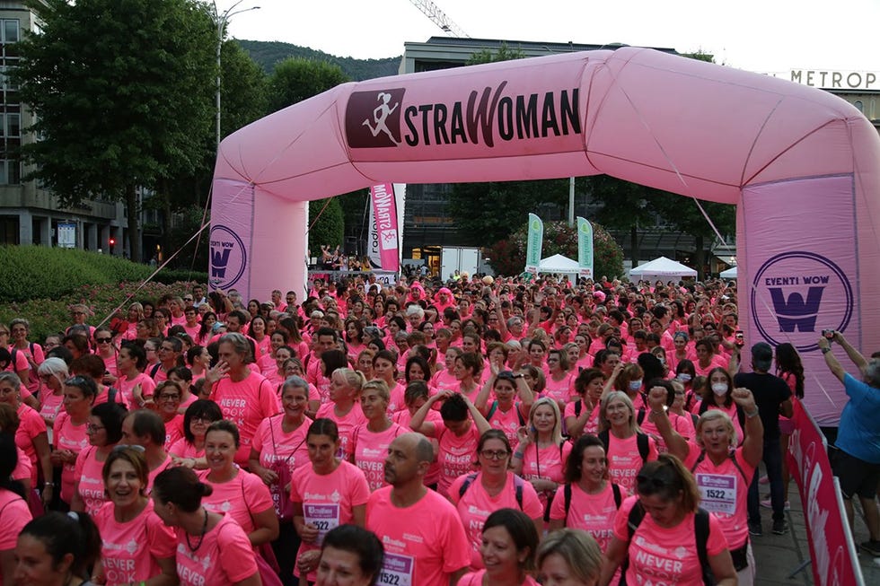 participants gathered at the start line of a running event