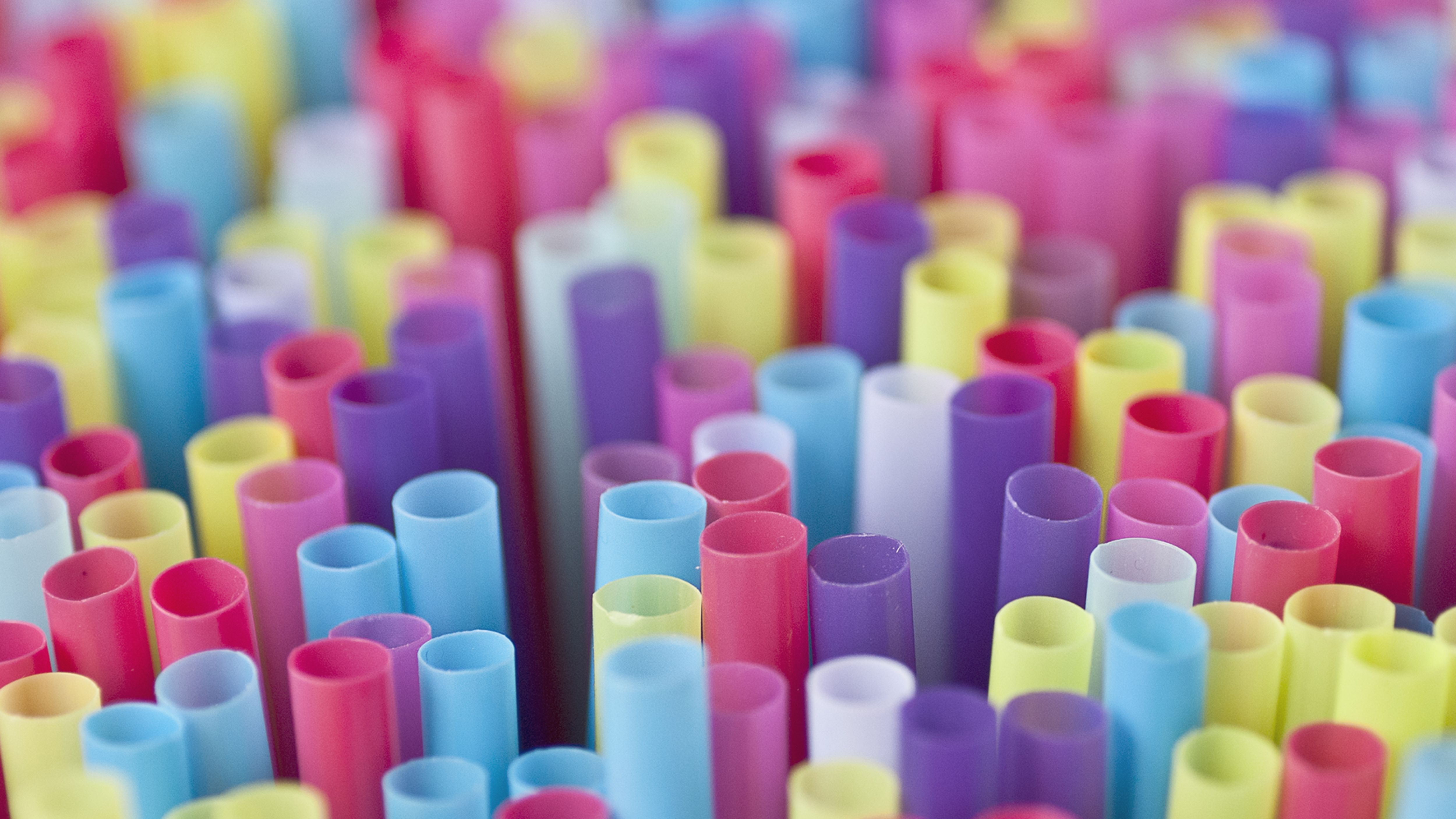 Concept Of Reducing Pollutionused Plastic Straws In Recycle