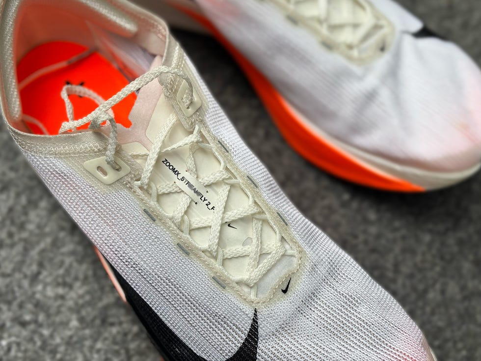 overhead shot of a pair of nike running shoes