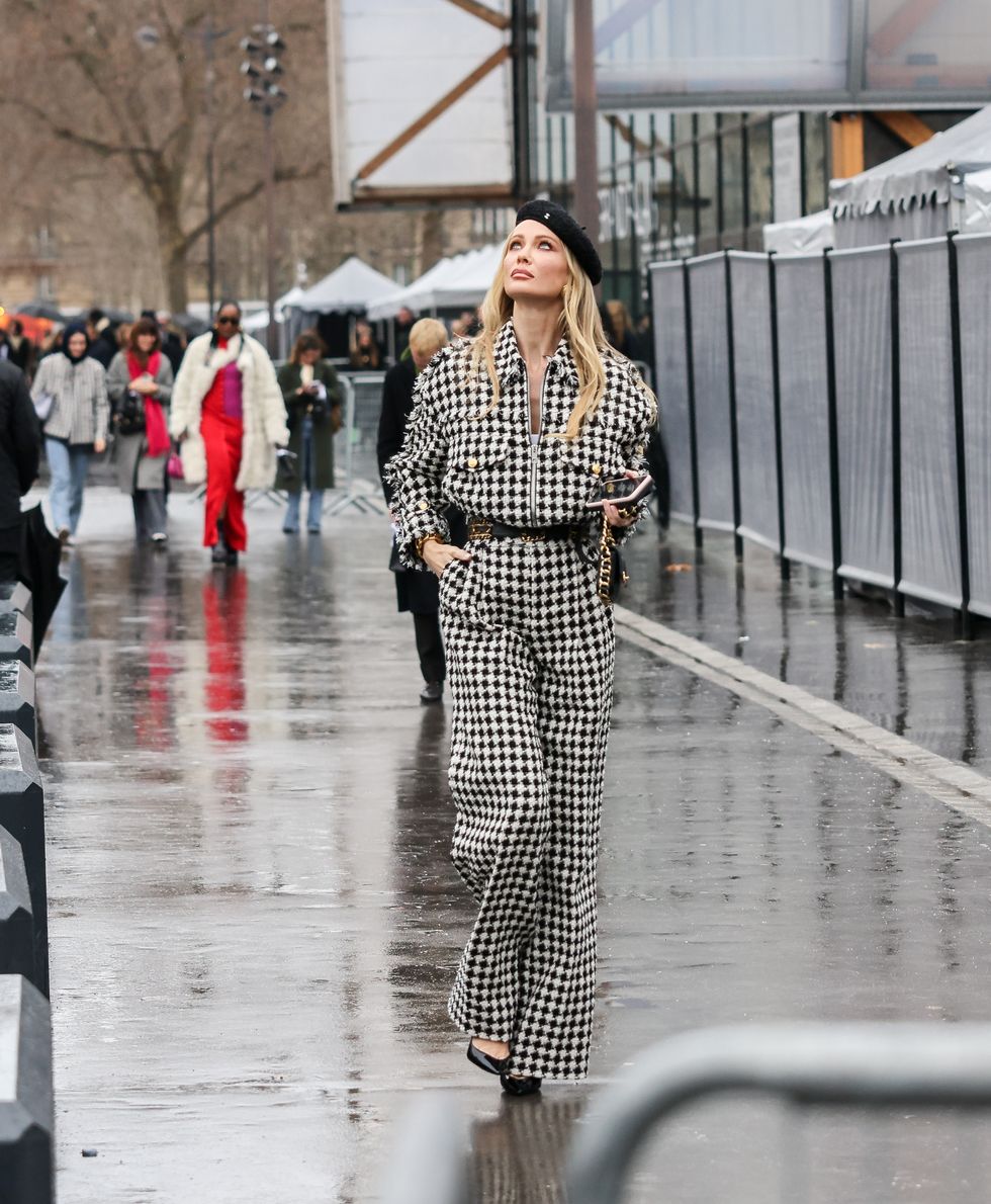 street style with tatiana korsakova at the chanel show during paris fashion week