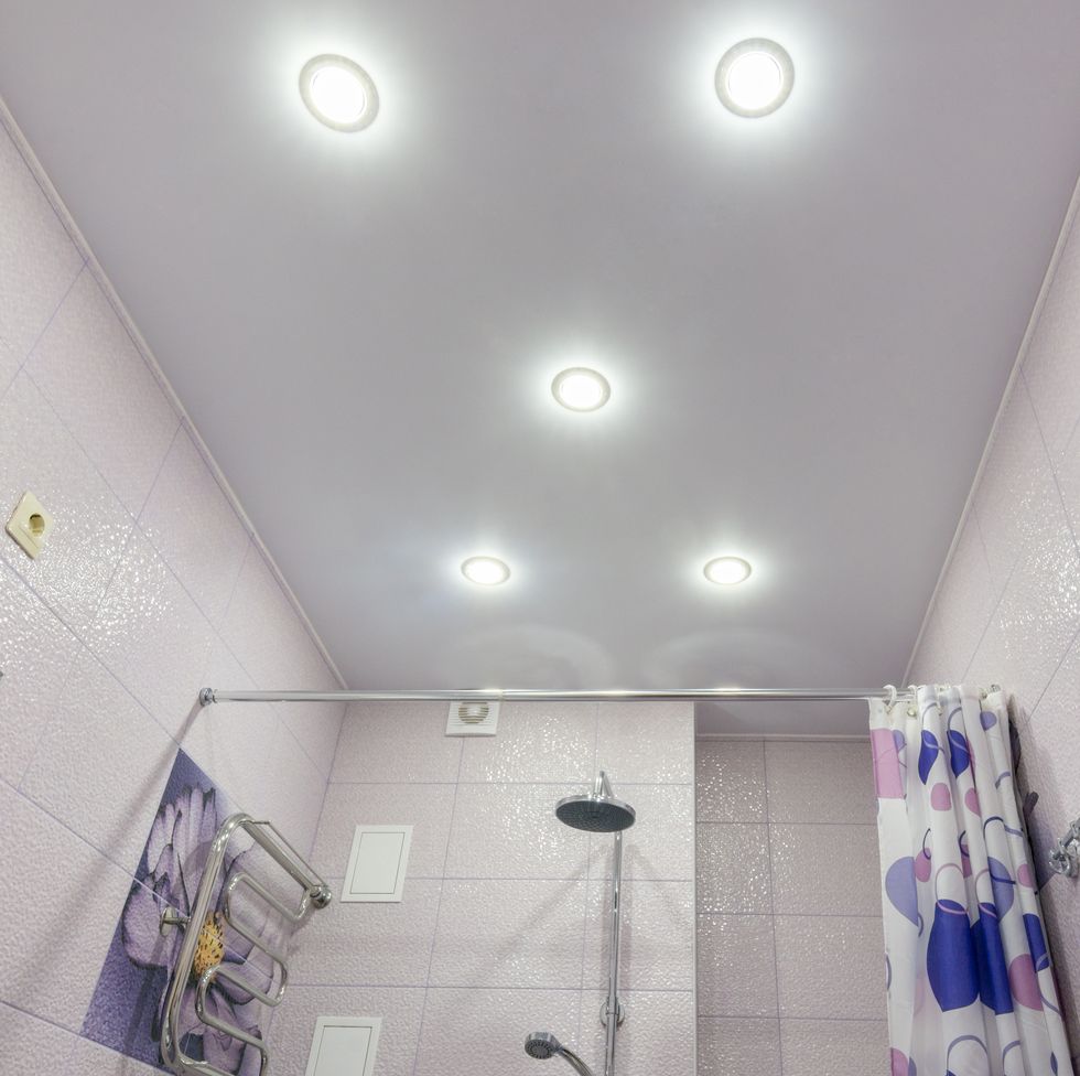 stretch ceiling in the bathroom