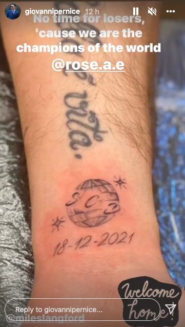 strictly come dancing giovanni pernice rose aylingellis tattoo tribute