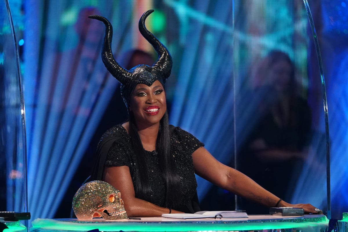 strictly come dancing judge motsi mabuse dressed as maleficent for halloween week