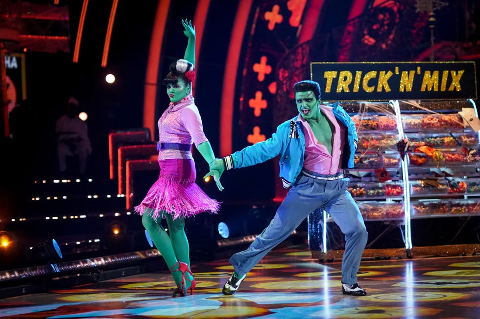 strictly come dancing's tilly ramsay and nikita kuzmin dance a cha cha for halloween week