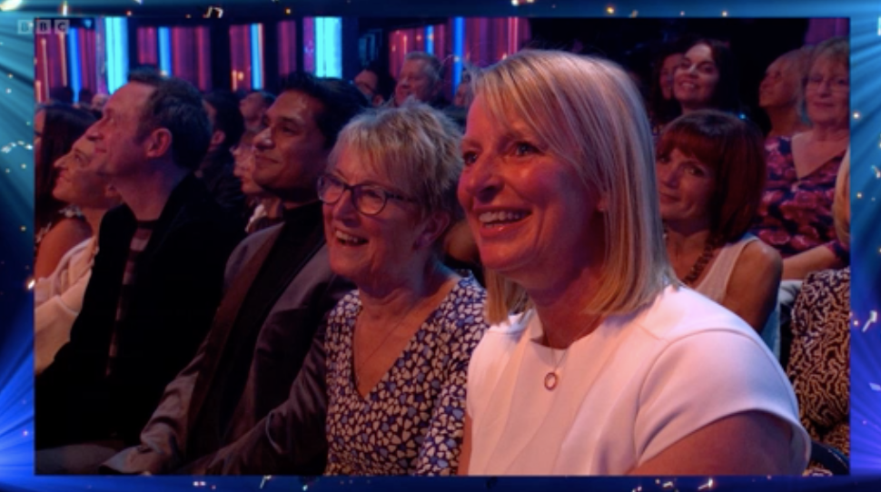 Tasha Ghouri's mother and grandmother in the audience come dancing strictly behind them, Traitors star Diane Carson watches