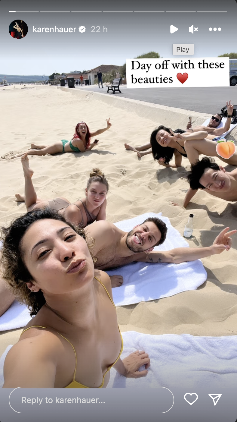the strictly come dancing professionals spend their day off at the beach in bournemouth