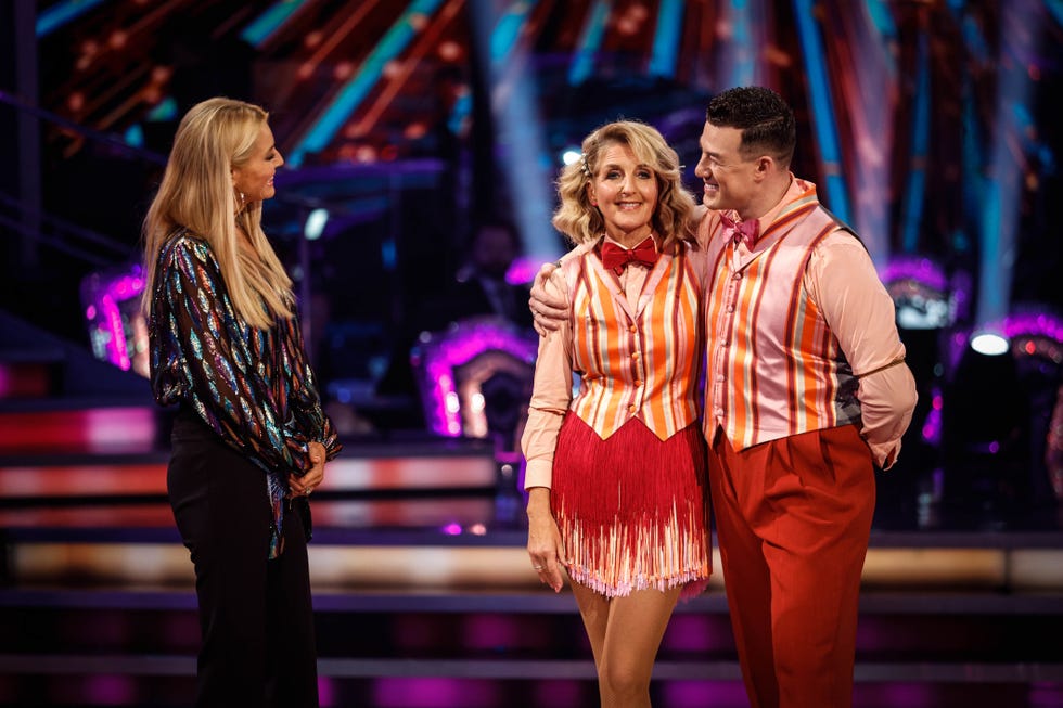 strictly come dancing's tess daly with kaye adams and kai widdrington