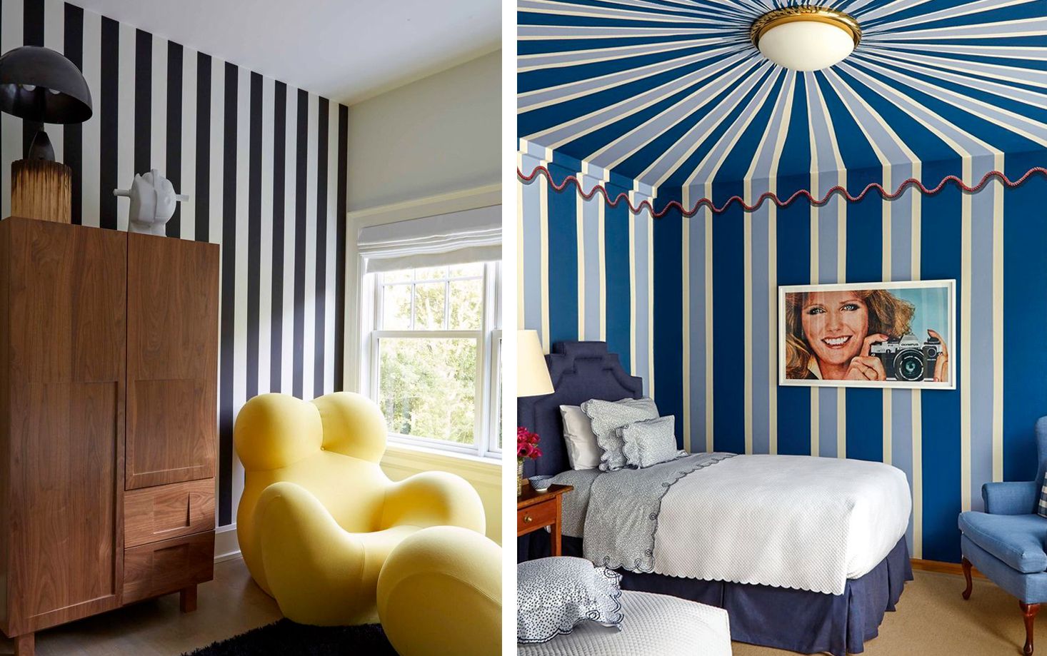 bedroom wall painting ideas stripes