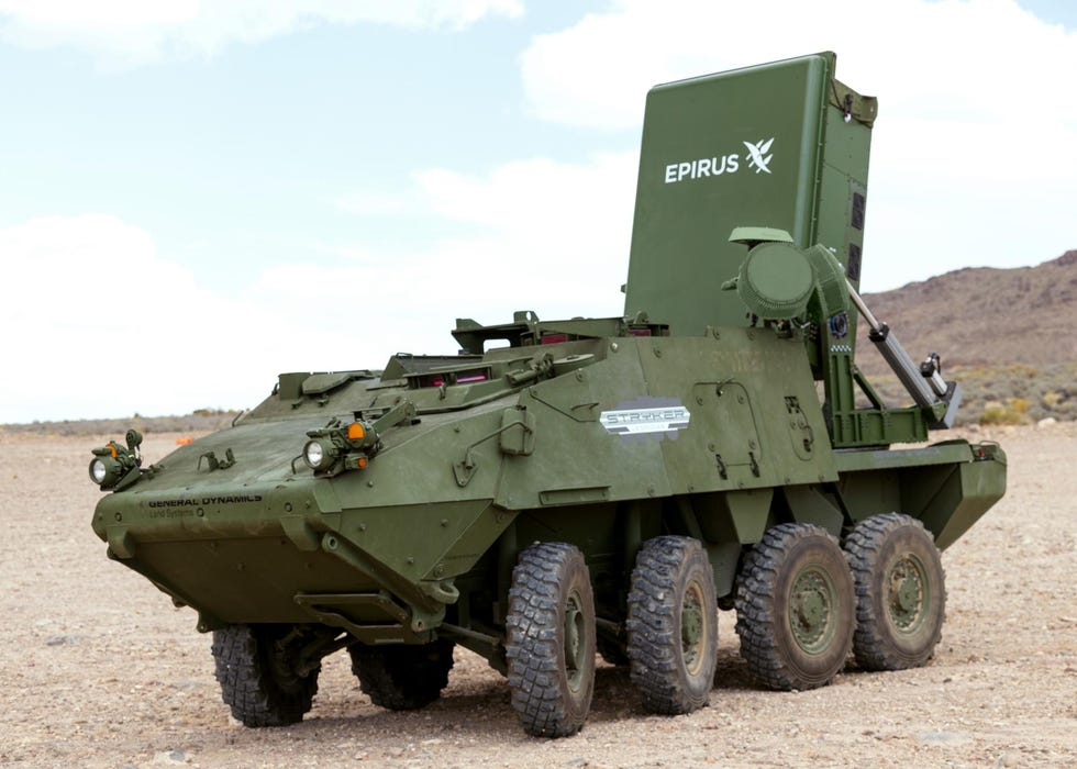 army's new drone killer epirus leonidas a military vehicle on a dirt road