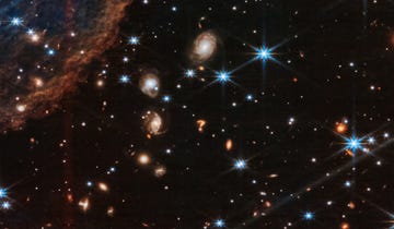 een vraagteken op een ruimtefoto van james webb space telescope