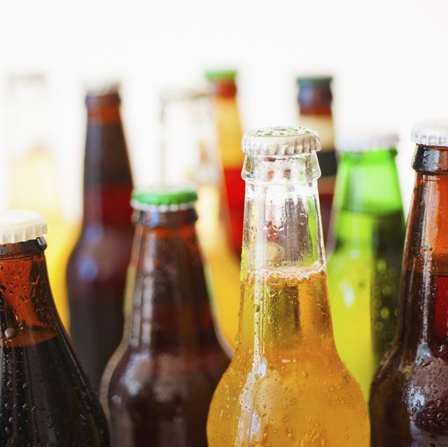 studio shot of various beer bottles
