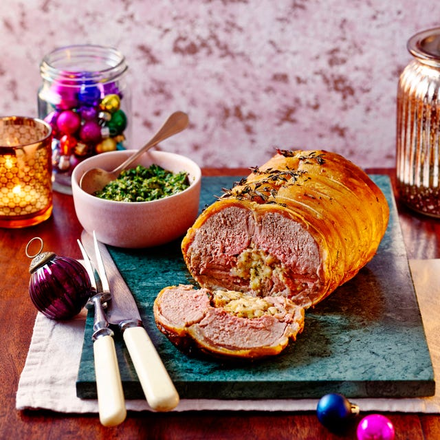 stuffed lamb saddle