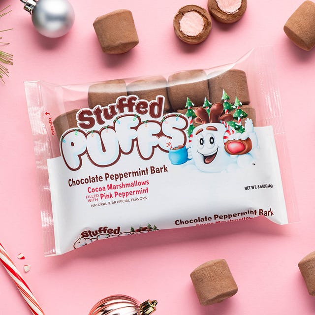 stuffed puffs chocolate peppermint bark marshmallows