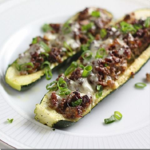 healthy zucchini recipes: stuffed zucchini boats