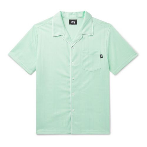 Clothing, White, Sleeve, Green, T-shirt, Collar, Turquoise, Line, Polo shirt, Button, 