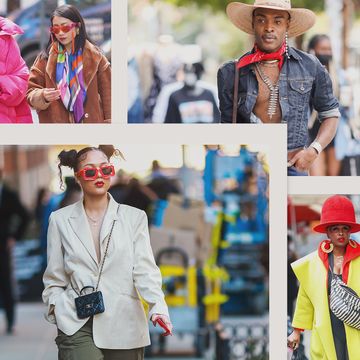 a collage of street style photos