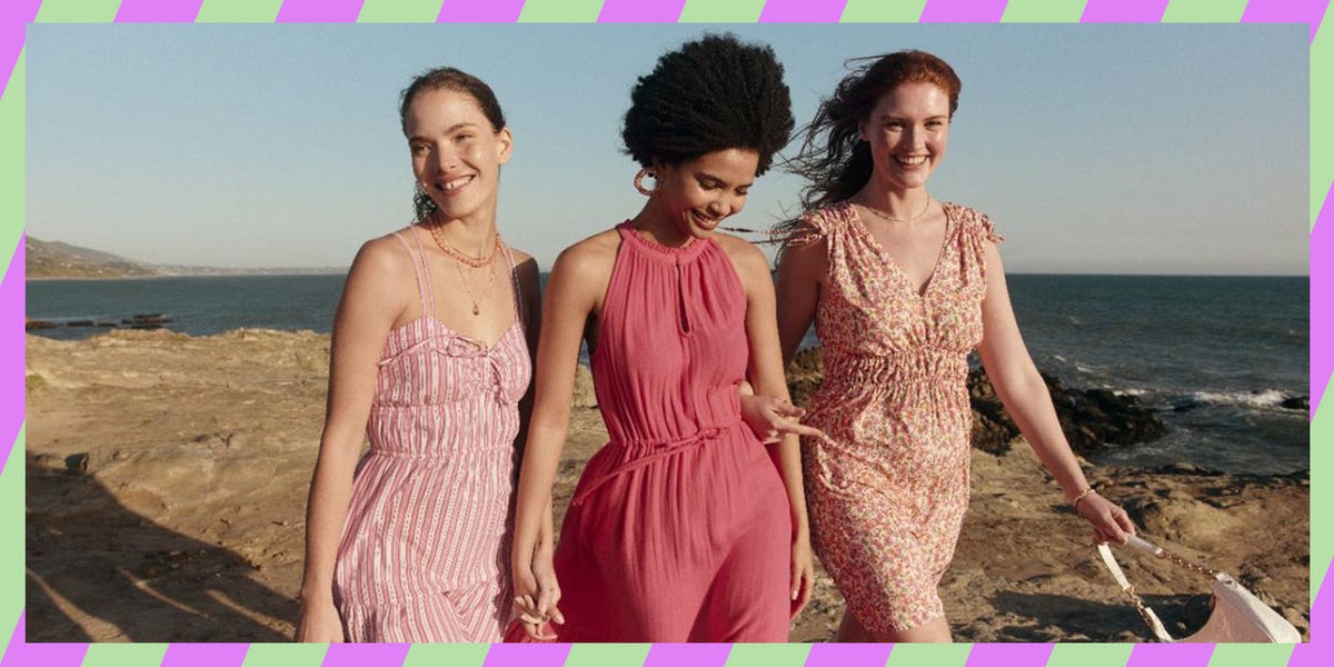 a group of women in dresses