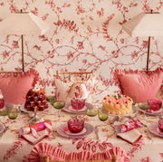 Pink, Decoration, Sweetness, Tablecloth, Tableware, Textile, Centrepiece, Wallpaper, Interior design, Table, Pink, Decoration, Sweetness, Tablecloth, Tableware, Textile, Centrepiece, Wallpaper, Interior design, Table,
