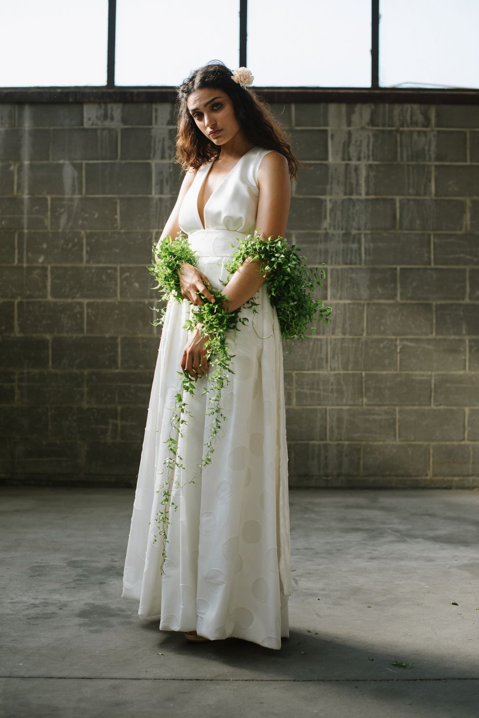 Gown, Dress, Clothing, White, Photograph, Shoulder, Bride, Wedding dress, Green, Beauty, 