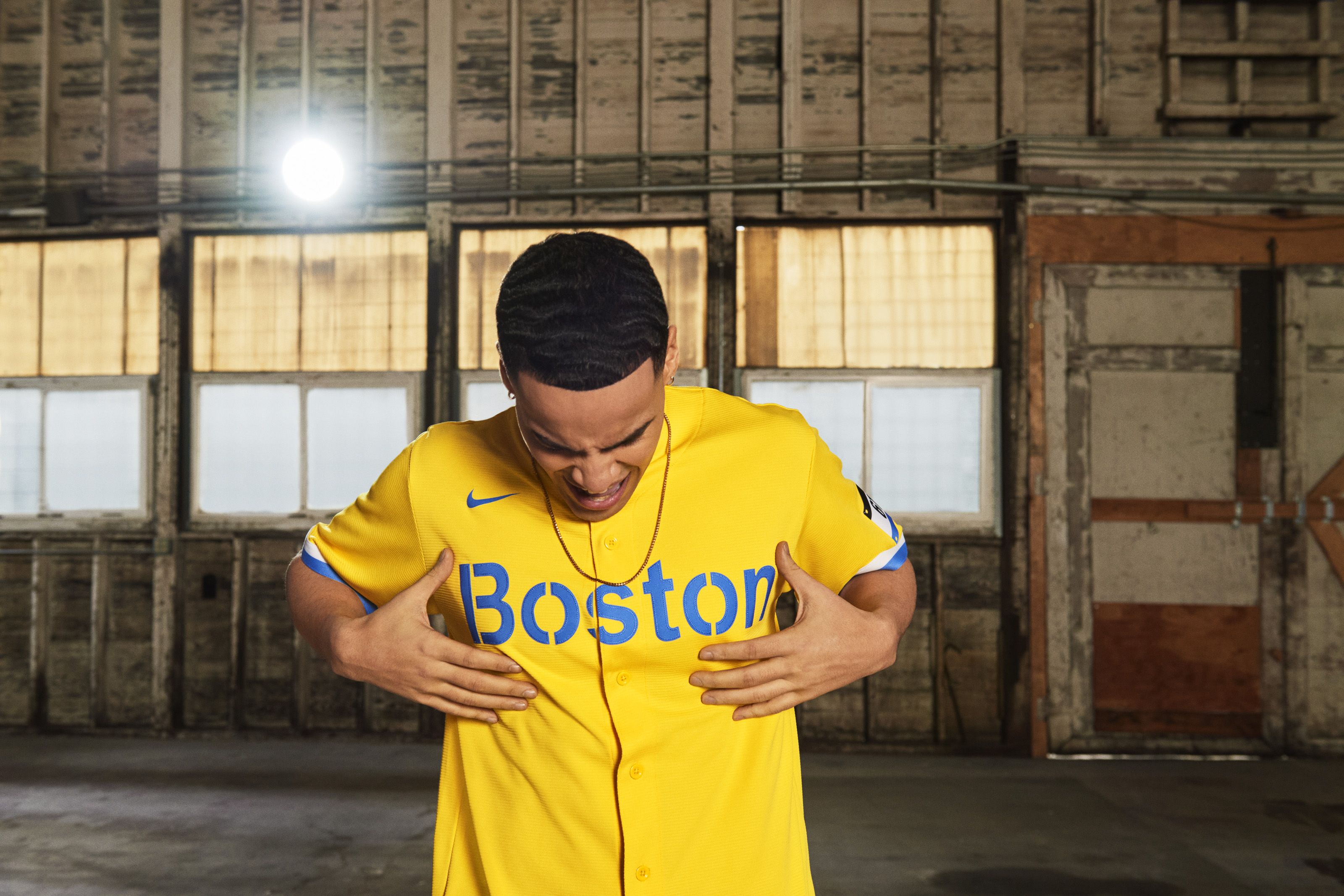 red sox yellow jersey