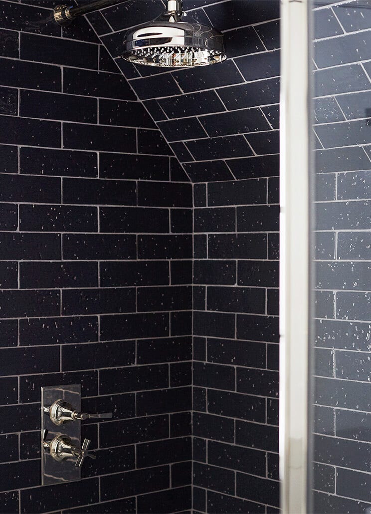 black subway tile ideas