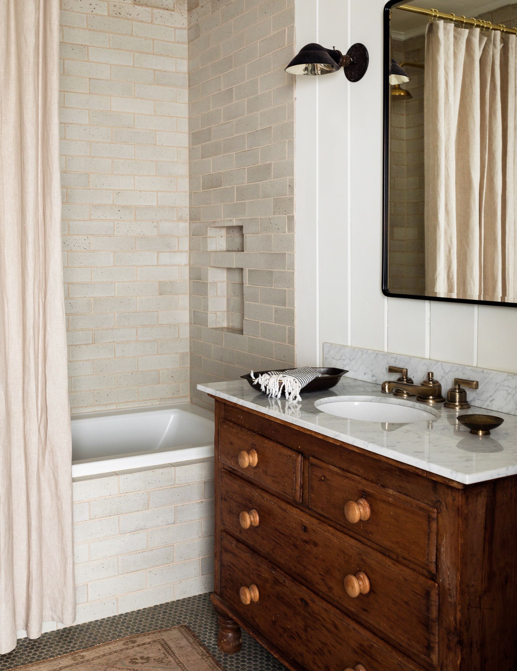 Bathroom Design: Getting Tile Around the Vanity Right