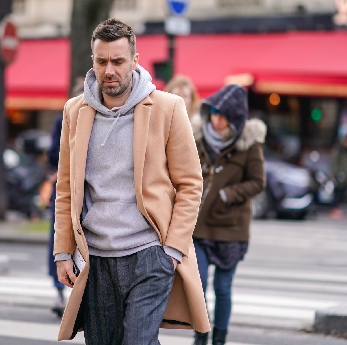 Sudadera con capucha para hombre, ropa de calle masculina de Color