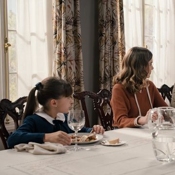 a family eating dinner